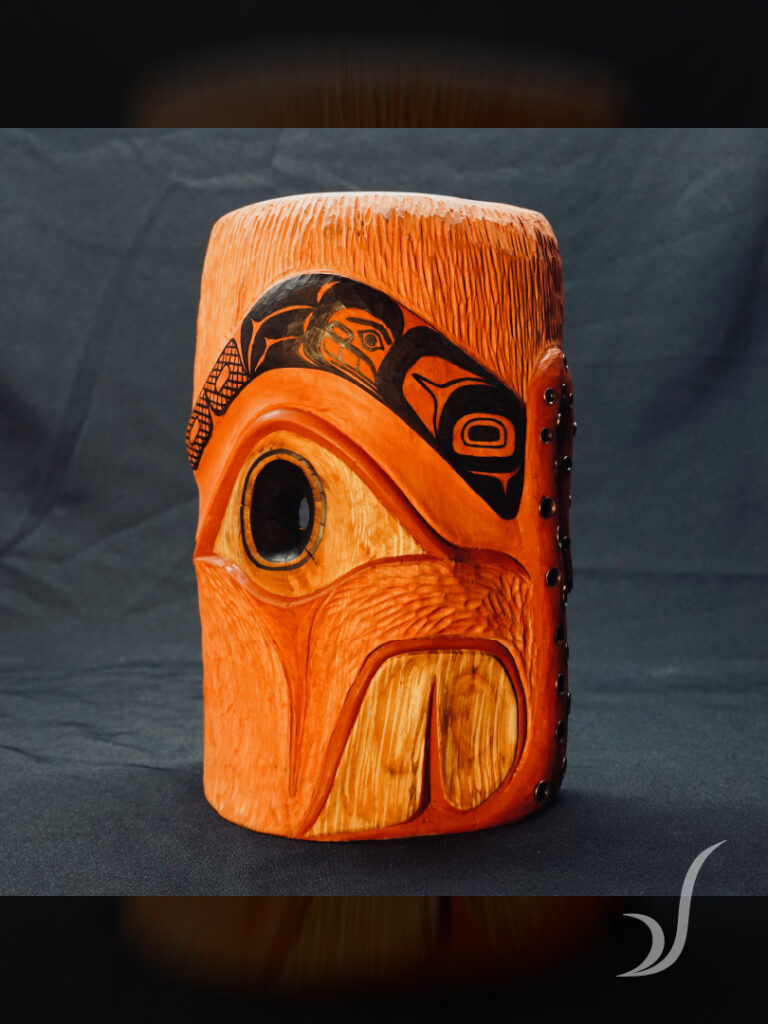 Hand carved Tlingit mask titled Naakw Waak