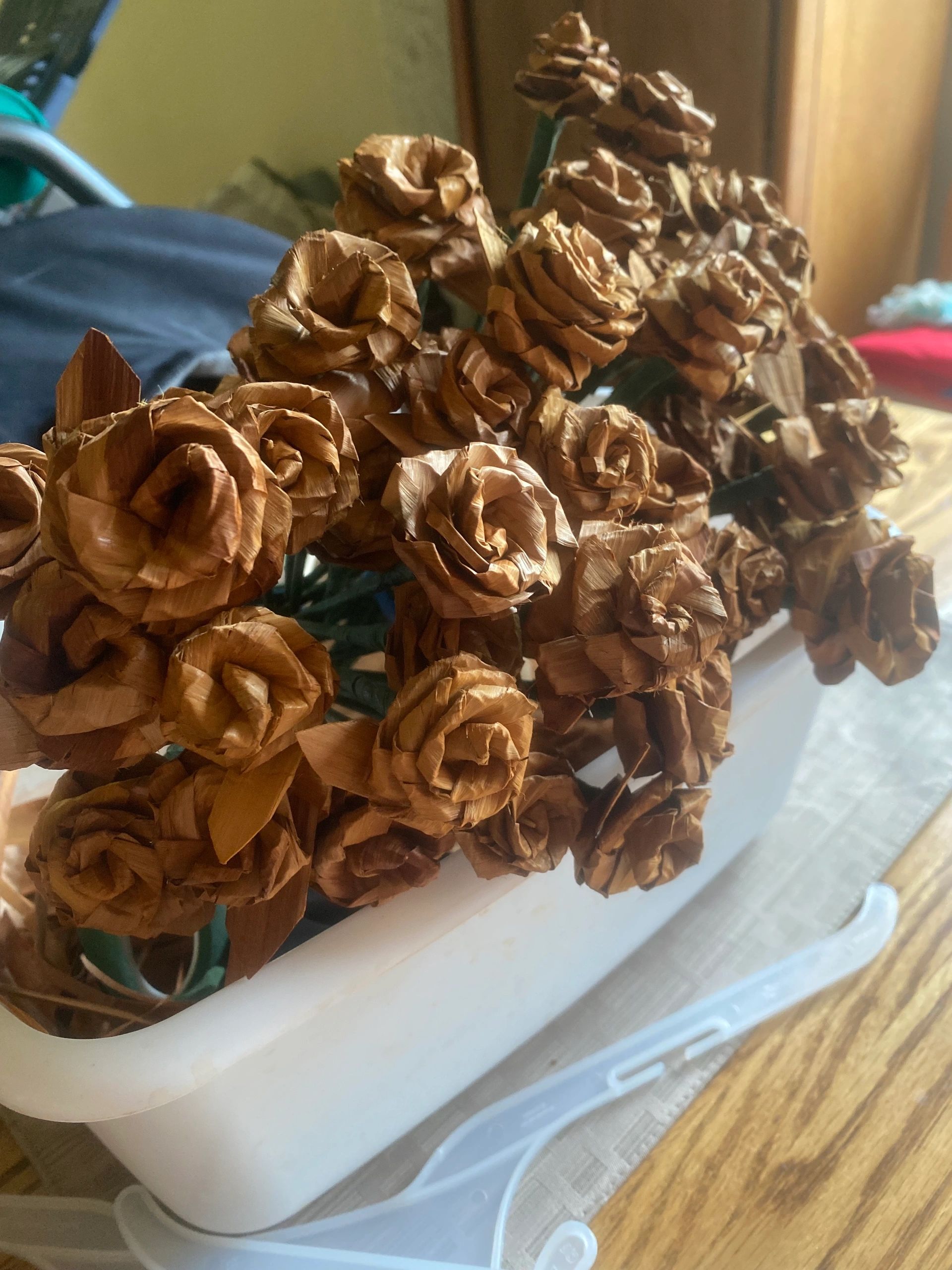 Hand-crafted cedar bark roses